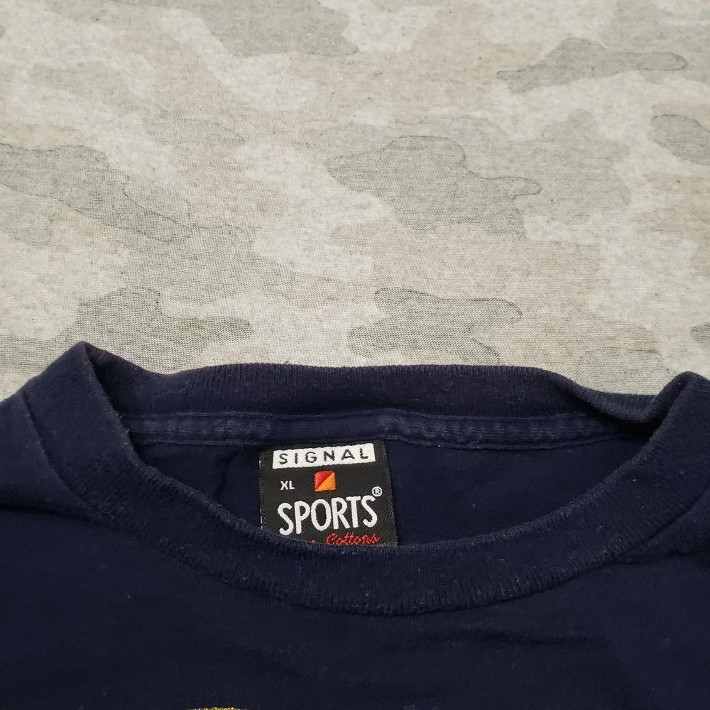 Vintage Native Shirt Mens XL Blue Signal Sports Short Sleeve Single Stitch - Picture 4 of 11